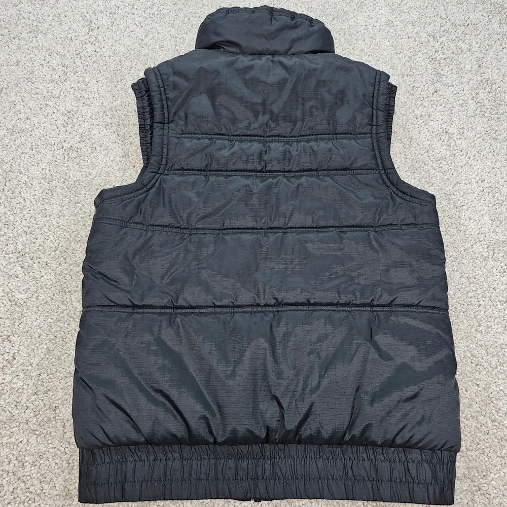 Nike Kids 14‎ Puffer Vest Black Pink Logo Zip Up Padded Sleeveless Jacket